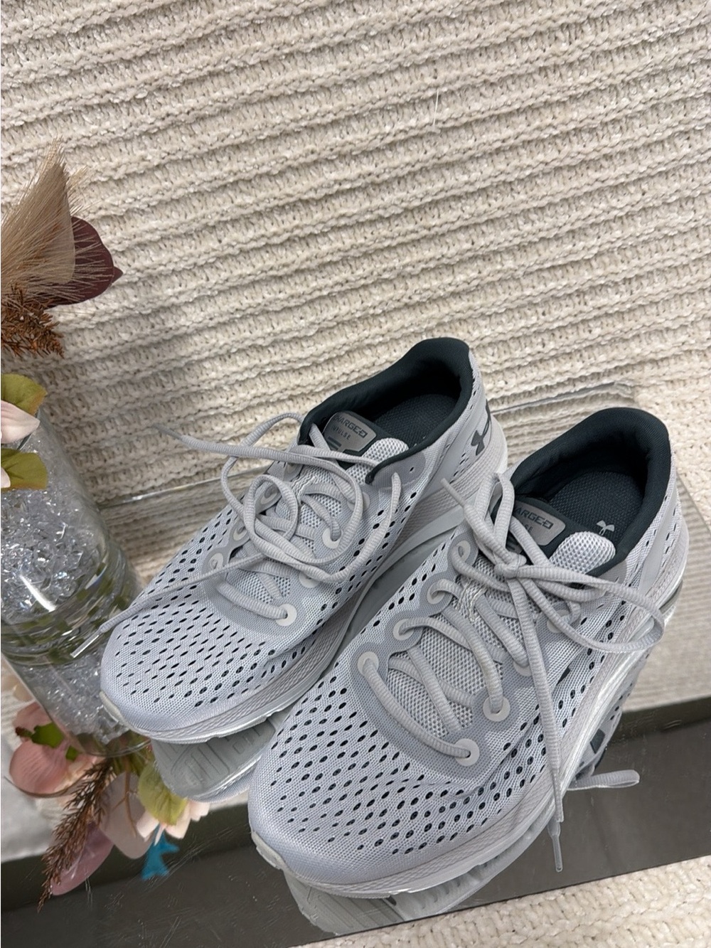 Under Armour Light Gray Women's Athletic Sneakers - Picture 2 of 3